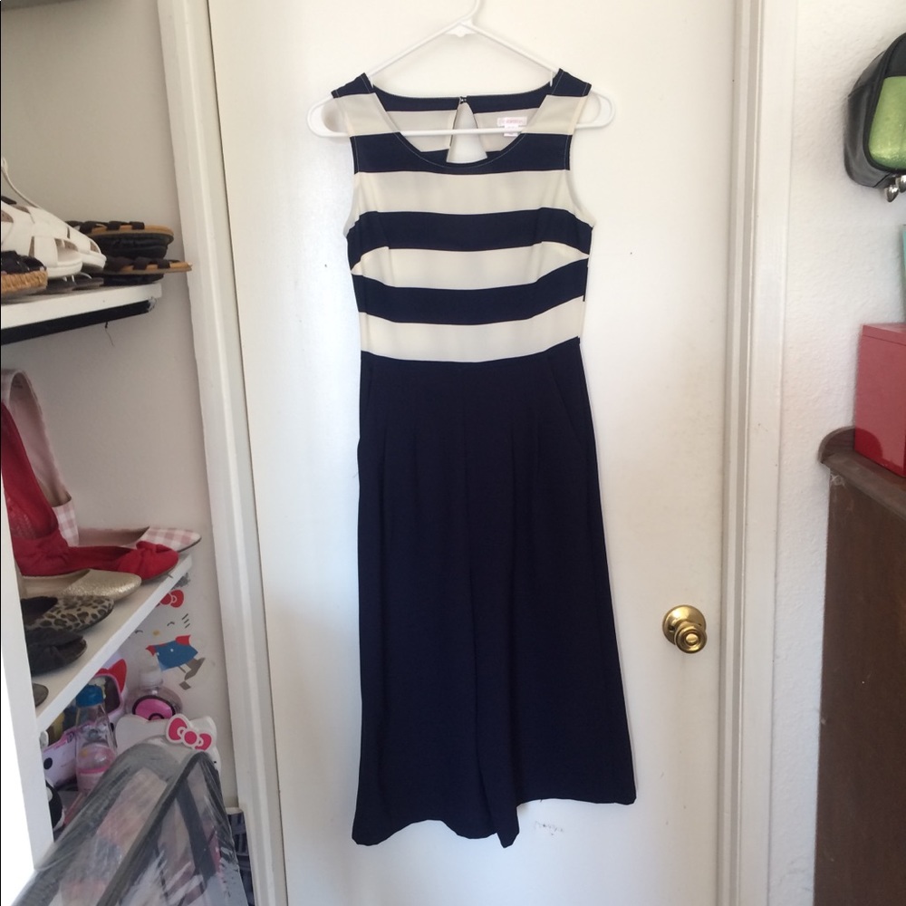 Nautical Navy/Cream Target/Exhilaration Jumpsuit.